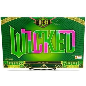 Official Wicked Movie Neon Wall Art LED Light Sign Battery Operated Green Pink